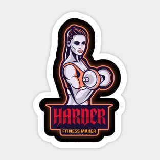 Harder Fitness Maker Design T-shirt Coffee Mug Apparel Notebook Sticker Gift Mobile Cover Sticker